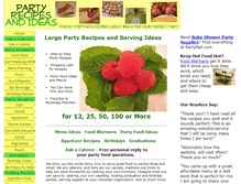 Tablet Screenshot of party-recipes-and-ideas.com